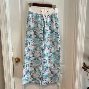 HTF! Lilly Pulitzer The Beach Pants resort White watch out small boats